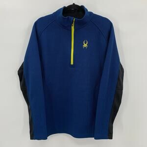 Spyder Mens XL Pullover 1/4 Zip Waffle Knit Fleece Lined Multicolor Activewear